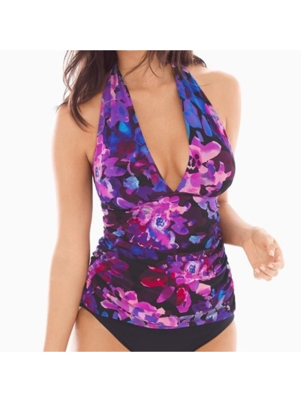 NWT Magicsuit Divine Floral April Halter Slimming Tankini Top Size US 14